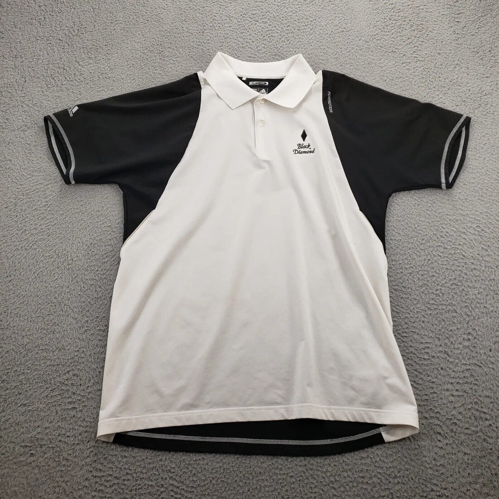 adidas Shirt Mens Large White Clima Cool Outdoors Polo Golf‎ Rugby Casual Logo